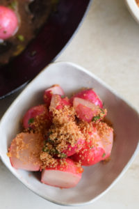 Roasted Radishes with Citrus Vinaigrette and Breadcrumbs